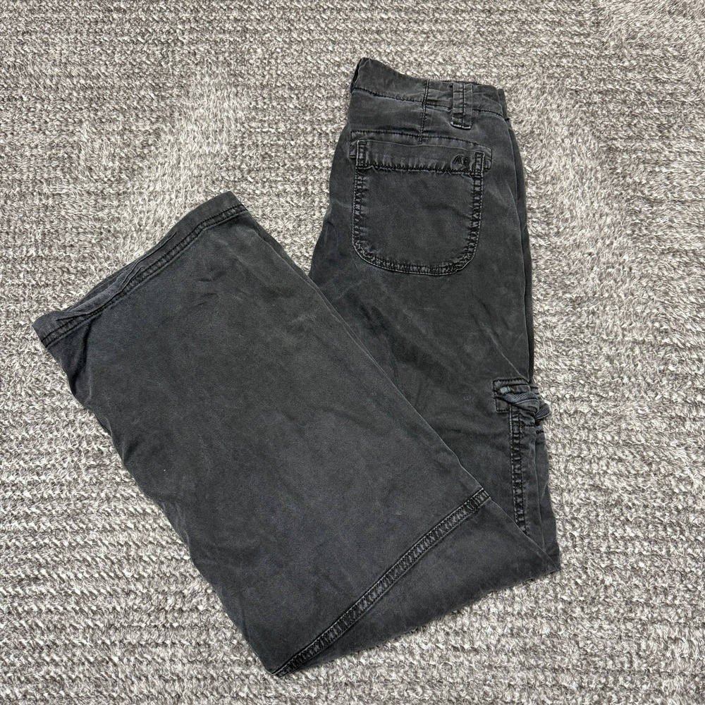 American Eagle Womens Cargo‎ Pants 000 Super High Rise Baggy Wide Leg Gray